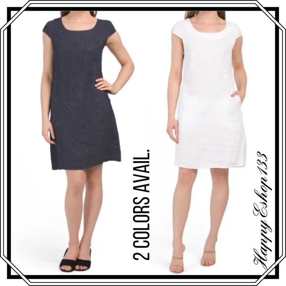 Lina Tomei Dresses Lina Tomei Made In Italy Linen Cap Sleeve